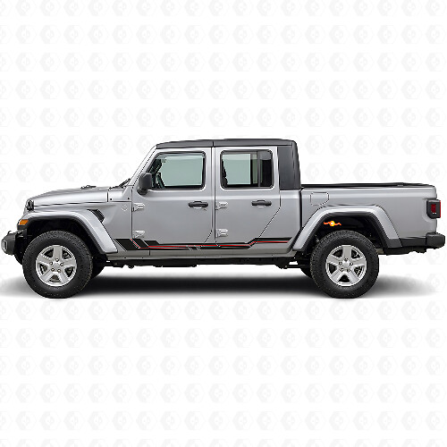 Curved Stripes Rocker Panel Vinyl Decal for Jeep Gladiator 2020+_1