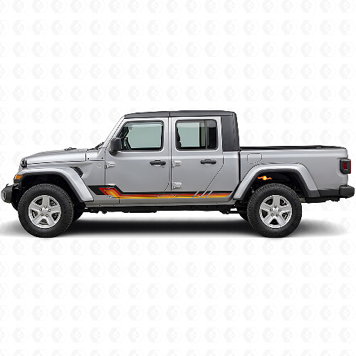 Vintage Style Side Stripes Vinyl Decal for Jeep Gladiator 2020+_1