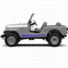 Checkered Curved Side Stripes Vinyl Decal for Jeep CJ-5 1955-1983_2