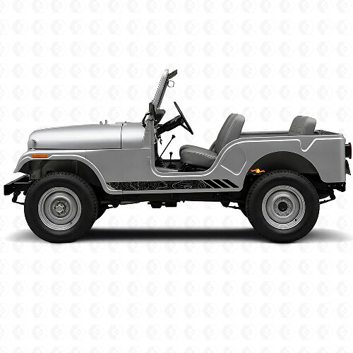 Topographic Style Stripes Side Vinyl Decal for Jeep CJ-5 1955-1983