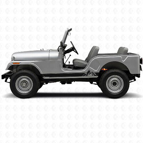 Mountains Style Stripes Side Vinyl Decal for Jeep CJ-5 1955-1983_1