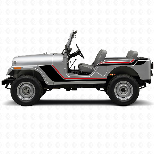 Twin Stripes Side Vinyl Decal for Jeep CJ-5 1955-1983_1
