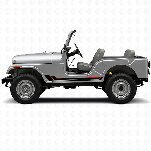 Twin Stripes Rocker Panel Vinyl Decal for Jeep CJ-5 1955-1983