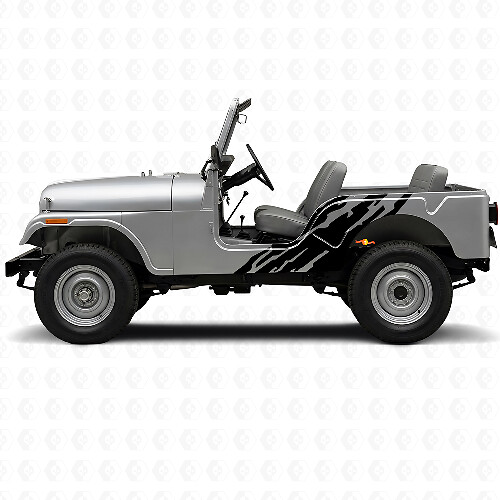 Mud Splash Graphic Side Vinyl Decal for Jeep CJ-5 1955-1983_1