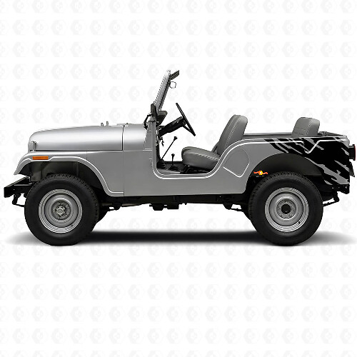 Mud Splash Graphic Rear Side Vinyl Decal for Jeep CJ-5 1955-1983_1