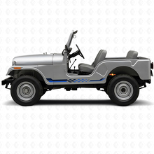 Checkered Flag Side Stripes Vinyl Decal for Jeep CJ-5 1955-1983_2