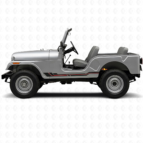 Curved Stripes Rocker Panel Vinyl Decal for Jeep CJ-5 1955-1983