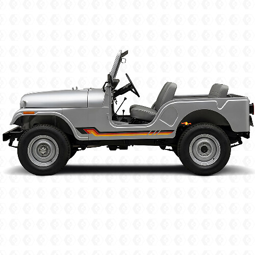 Vintage Style Side Stripes Vinyl Decal for Jeep CJ-5 1955-1983