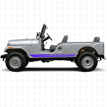 Checkered Curved Side Stripes Vinyl Decal for Jeep CJ-6 1955-1975_2