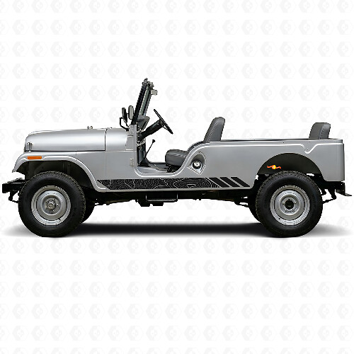 Topographic Style Stripes Side Vinyl Decal for Jeep CJ-6 1955-1975
