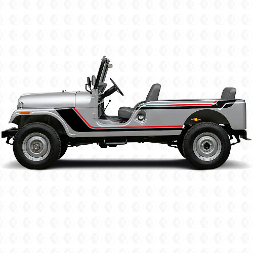 Twin Stripes Side Vinyl Decal for Jeep CJ-6 1955-1975
