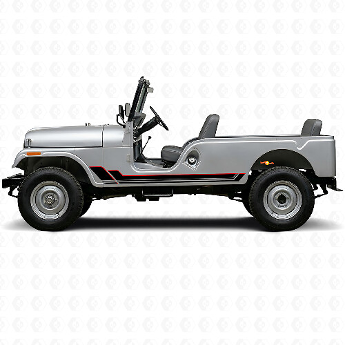 Twin Stripes Rocker Panel Vinyl Decal for Jeep CJ-6 1955-1975_1