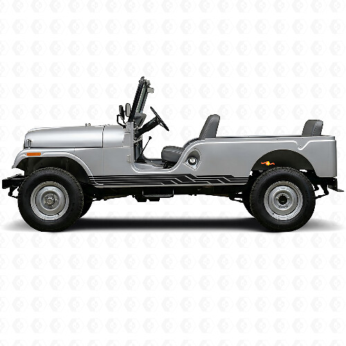 Intertwined Stripes Side Vinyl Decal for Jeep CJ-6 1955-1975_1