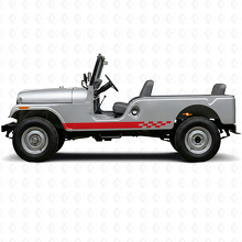 Checkered Stripes Side Vinyl Decal for Jeep CJ-6 1955-1975_3