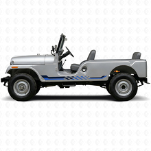 Checkered Flag Side Stripes Vinyl Decal for Jeep CJ-6 1955-1975_2