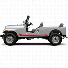 Honeycomb Stripes Side Vinyl Decal for Jeep CJ-6 1955-1975_3