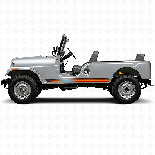 Vintage Straight Stripes Side Vinyl Decal for Jeep CJ-6 1955-1975_1