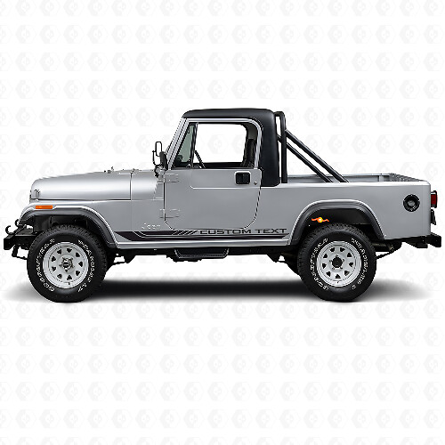 Checkered Curved Side Stripes Vinyl Decal for Jeep CJ-8 Scrambler 1981-1986_1