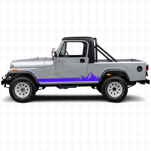 Mountains Thin Stripes Side Vinyl Decal for Jeep CJ-8 Scrambler 1981-1986_2