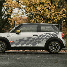 Huge Checkered Flag Side Doors Decal Sticker For Mini Cooper 2
