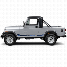 Checkered Flag Side Stripes Vinyl Decal for Jeep CJ-8 Scrambler 1981-1986_2