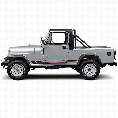 Curved Lines Rocker Panel Vinyl Decal for Jeep CJ-8 Scrambler 1981-1986_1