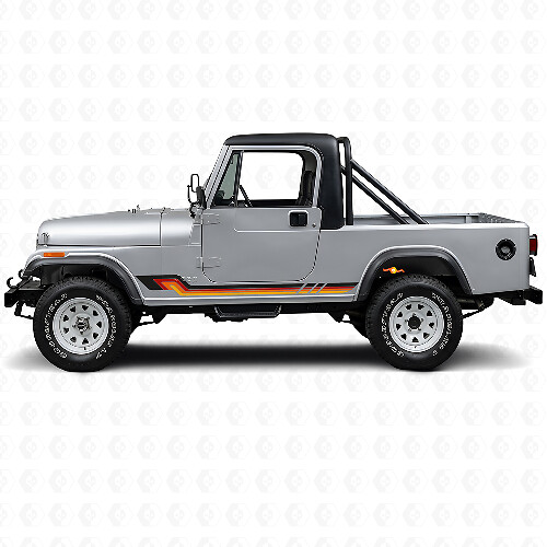 Vintage Style Side Stripes Vinyl Decal for Jeep CJ-8 Scrambler 1981-1986_1