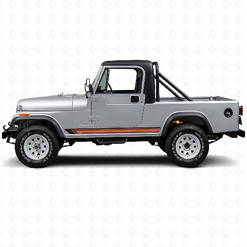 Vintage Straight Stripes Side Vinyl Decal for Jeep CJ-8 Scrambler 1981-1986