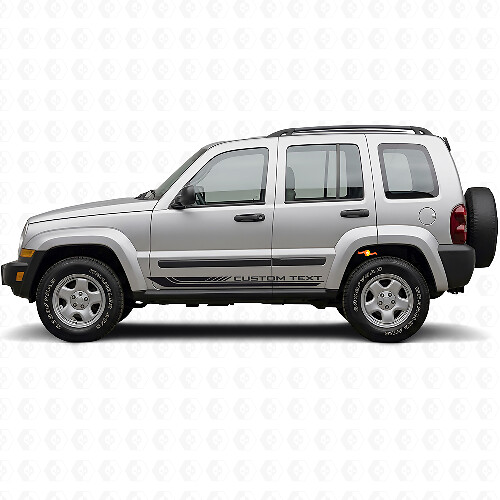 Checkered Curved Side Stripes Vinyl Decal for Jeep Liberty 2002-2012_1