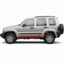 Mountains Thin Stripes Side Vinyl Decal for Jeep Liberty 2002-2012_3