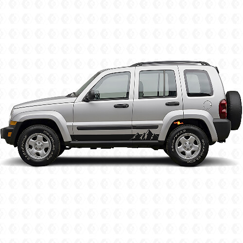 Mountains Wide Stripes Side Vinyl Decal for Jeep Liberty 2002-2012_1