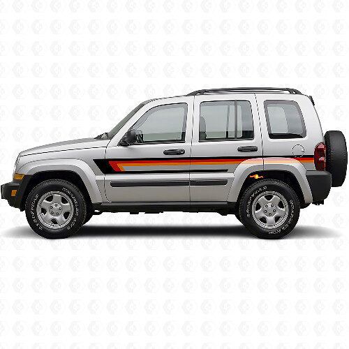 Triple Stripes Door Side Vinyl Decal for Jeep Liberty 2002-2012