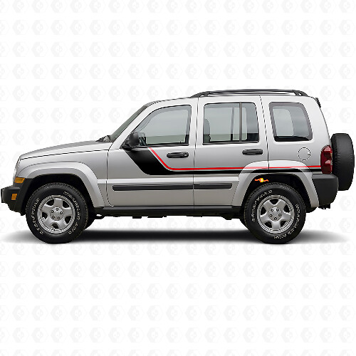 Twin Stripes Side Vinyl Decal for Jeep Liberty 2002-2012