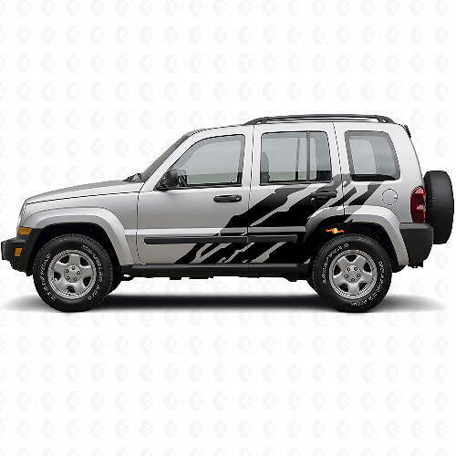 Mud Splash Graphic Side Vinyl Decal for Jeep Liberty 2002-2012_1