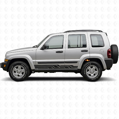 Intertwined Stripes Side Vinyl Decal for Jeep Liberty 2002-2012