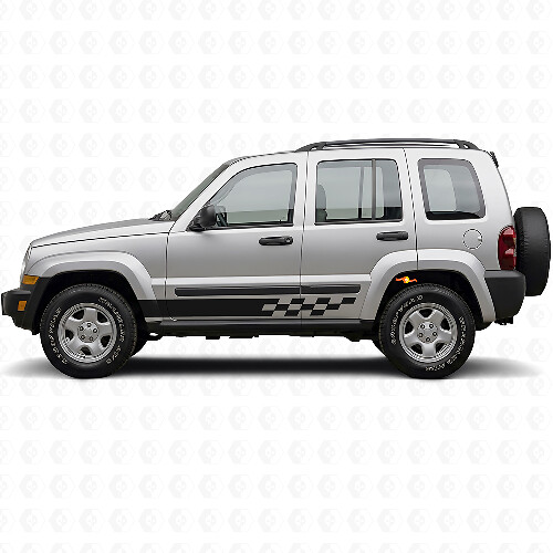 Checkered Stripes Side Vinyl Decal for Jeep Liberty 2002-2012