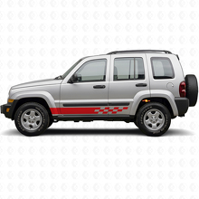 Checkered Stripes Side Vinyl Decal for Jeep Liberty 2002-2012_3