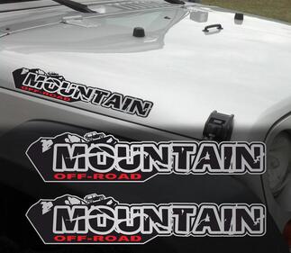 Pair of Mountain off road Wrangler Decal set Jeep stickers hood fender graphic TJ JK CJ YJ rubicon