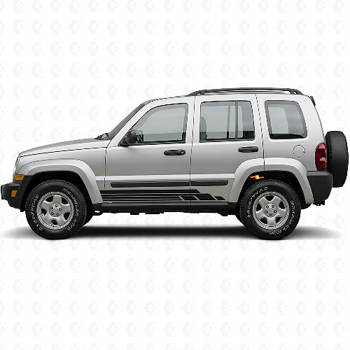Curved Stripes Side Vinyl Decal Kit for Jeep Liberty 2002-2012