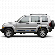 Checkered Flag Side Stripes Vinyl Decal for Jeep Liberty 2002-2012_2