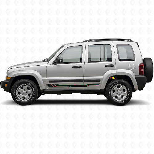 Curved Lines Rocker Panel Vinyl Decal for Jeep Liberty 2002-2012