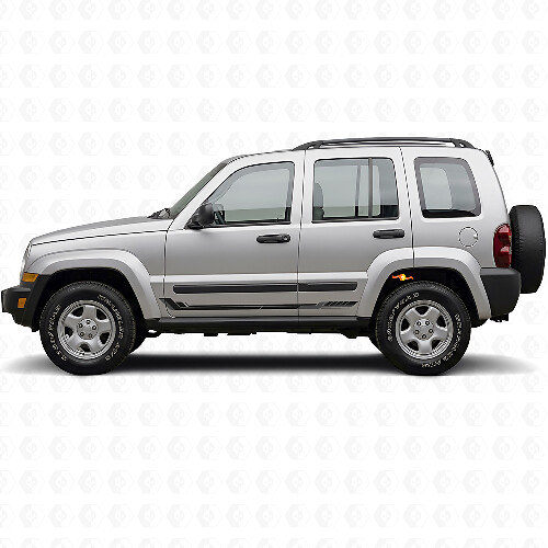 Racing Style Side Stripes Vinyl Decal for Jeep Liberty 2002-2012