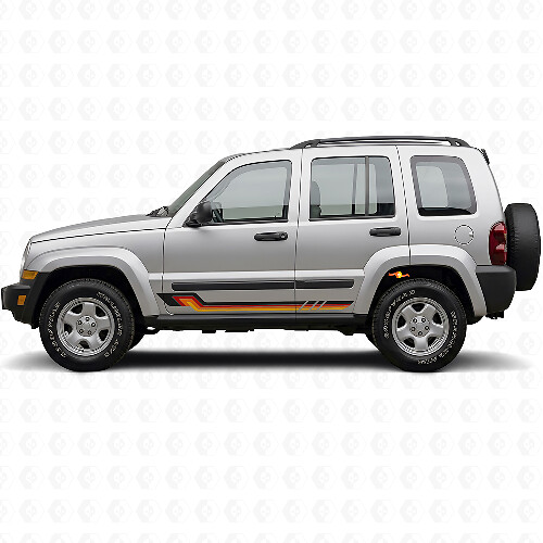 Vintage Style Side Stripes Vinyl Decal for Jeep Liberty 2002-2012