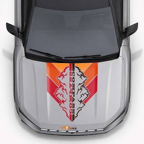 Mountains Vintage Style Hood Stripes Vinyl Decal for Jeep Compass 2026_1