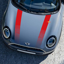 Twin Checkered Hood Stripes Vinyl Decal for MINI John Cooper Works_3