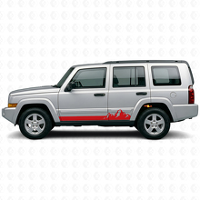Mountains Thin Stripes Side Vinyl Decal for Jeep Commander 2006-2010_3