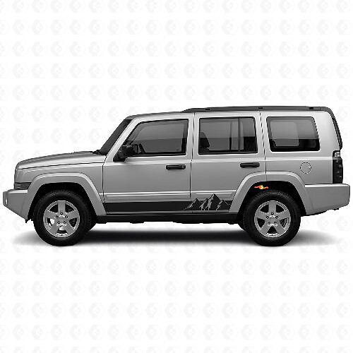 Mountains Wide Stripes Side Vinyl Decal for Jeep Commander 2006-2010_1