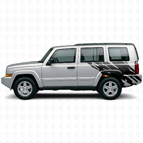 Mud Splash Graphic Rear Side Vinyl Decal for Jeep Commander 2006-2010