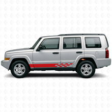 Checkered Stripes Side Vinyl Decal for Jeep Commander 2006-2010_3