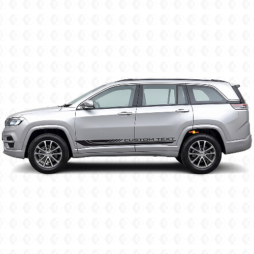 Checkered Curved Side Stripes Vinyl Decal for Jeep Commander Meridian 2021+